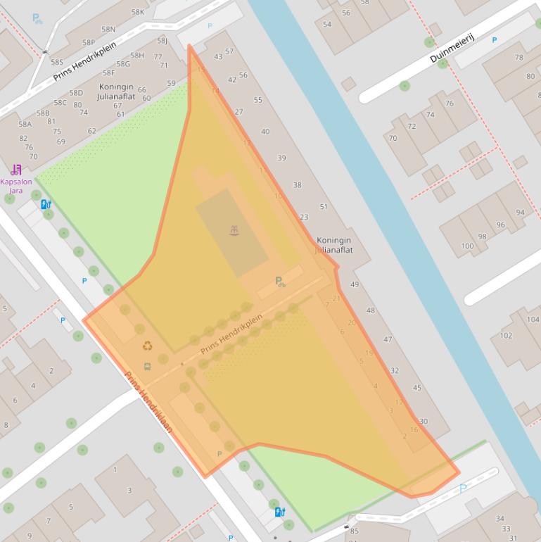 Kaart van postcodegebied 2264SL.