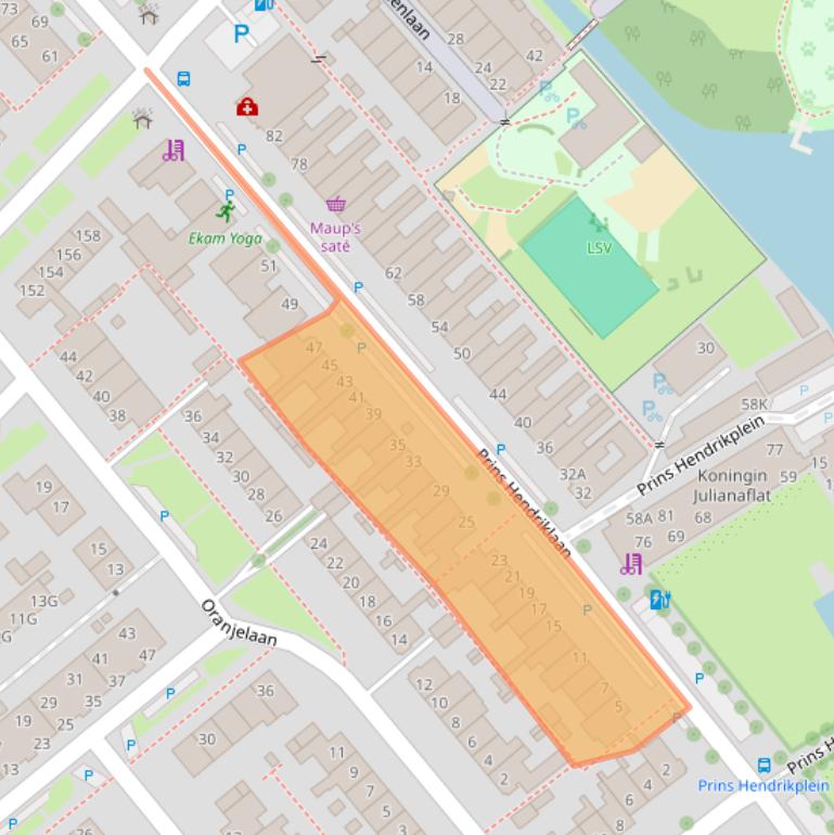 Kaart van postcodegebied 2264SR.