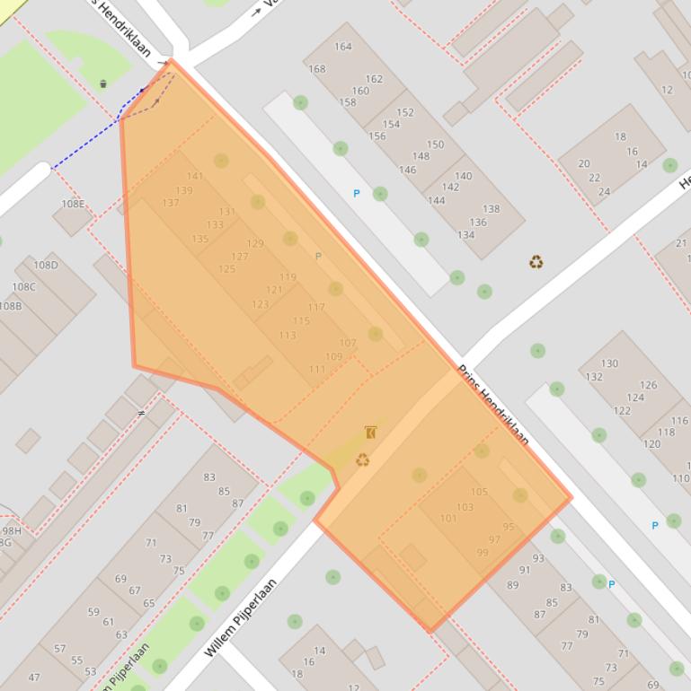 Kaart van postcodegebied 2264SV.