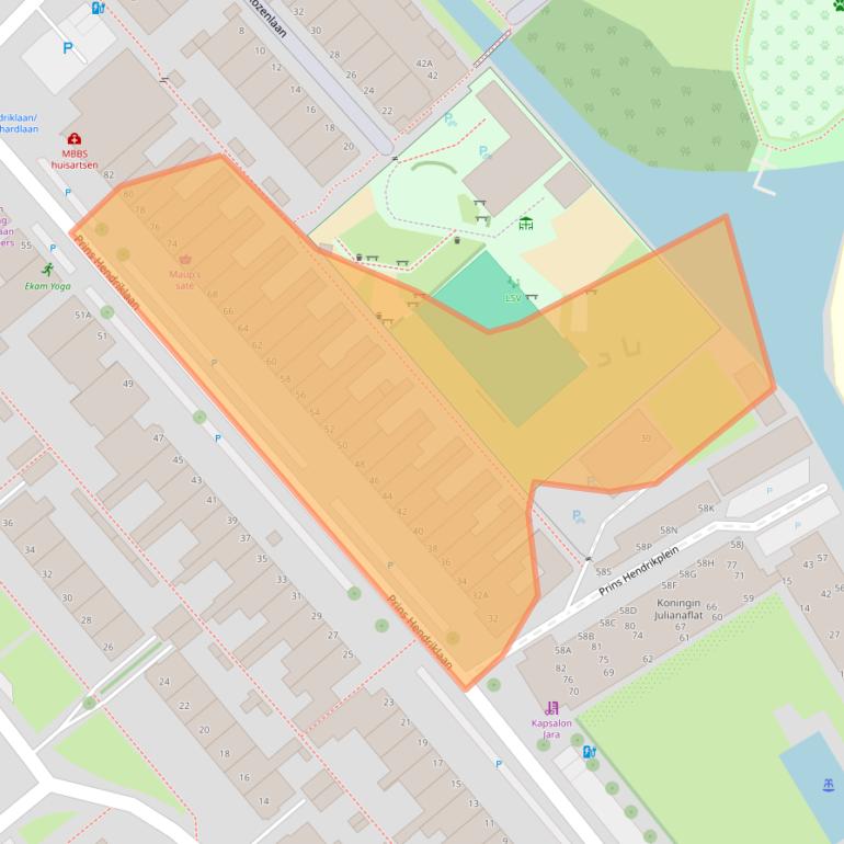 Kaart van postcodegebied 2264SW.