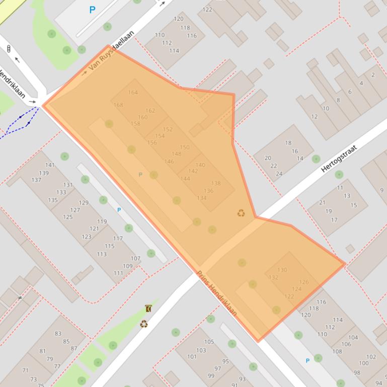 Kaart van postcodegebied 2264SZ.