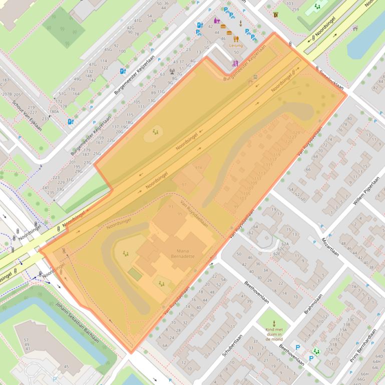 Kaart van postcodegebied 2264TA.