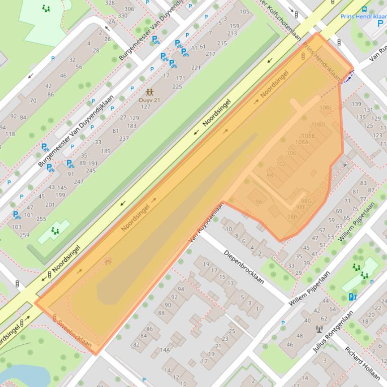 Kaart van postcodegebied 2264TN.
