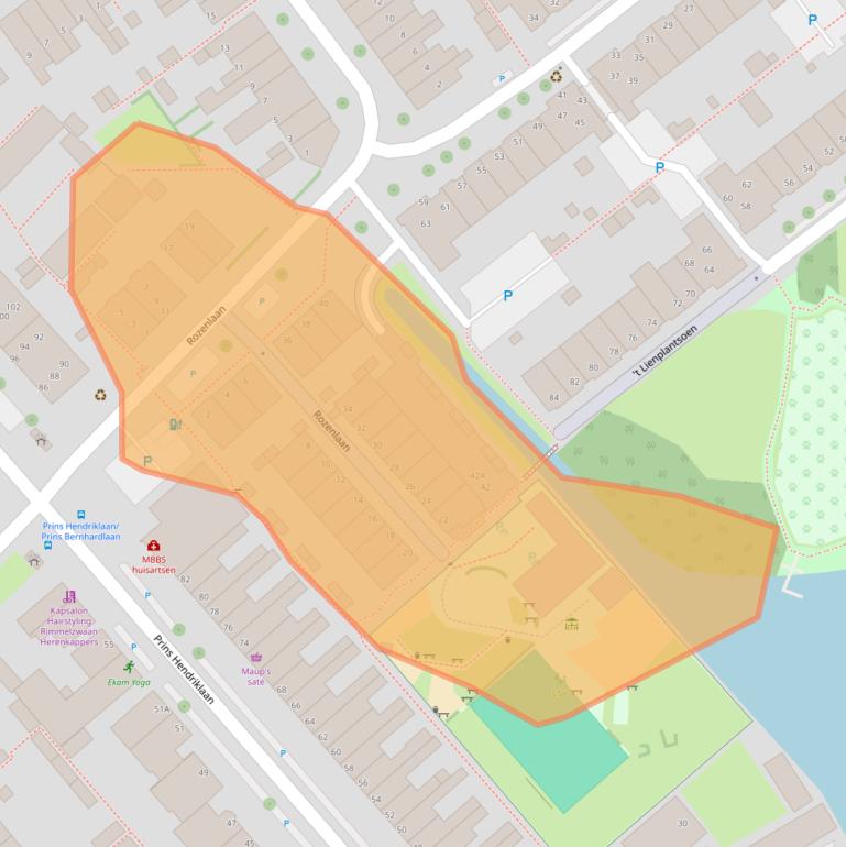 Kaart van postcodegebied 2264TS.