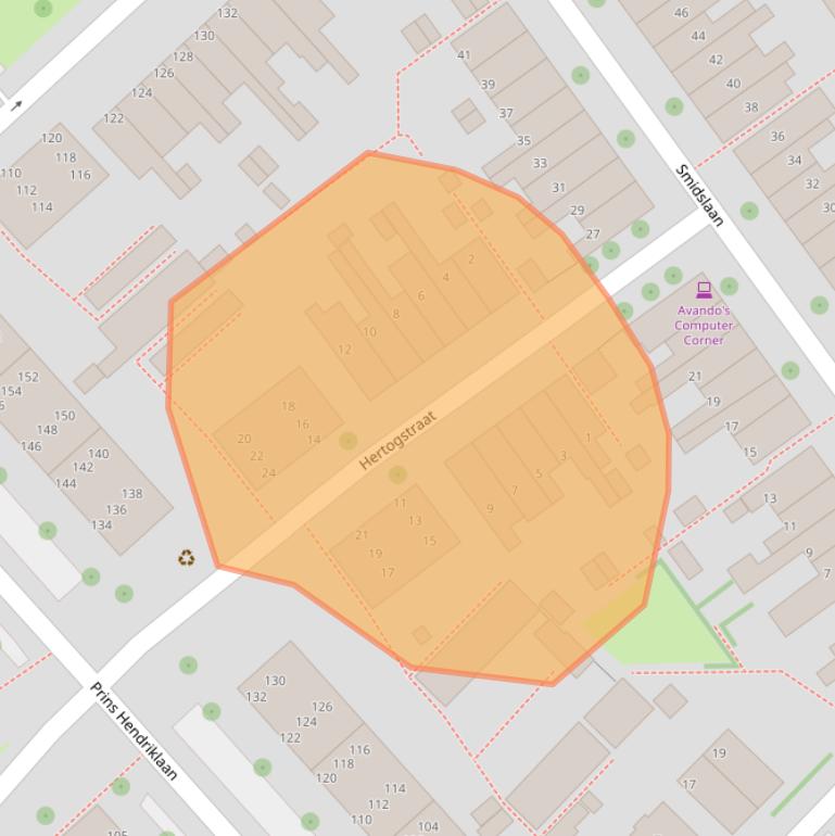 Kaart van postcodegebied 2264TT.
