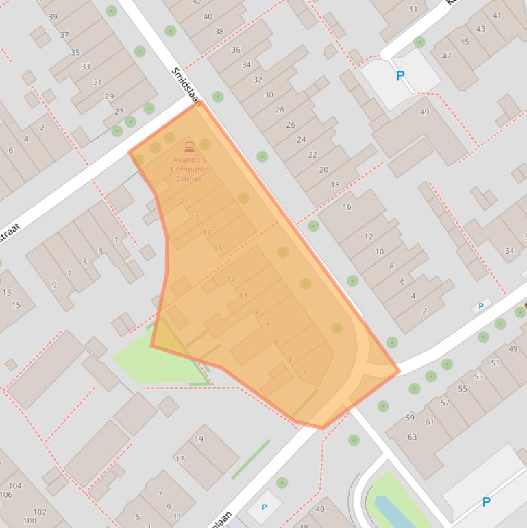 Kaart van postcodegebied 2264TV.