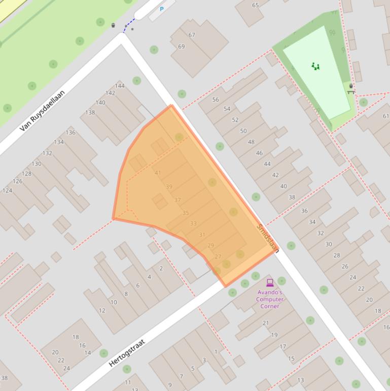 Kaart van postcodegebied 2264TW.