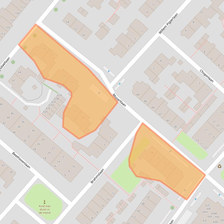 Kaart van postcodegebied 2264VJ.