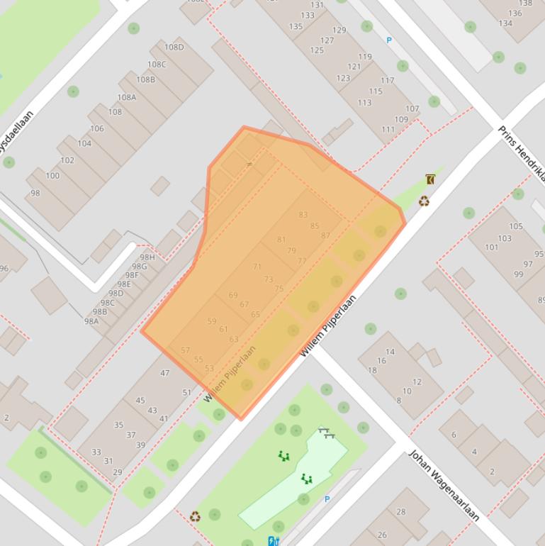 Kaart van postcodegebied 2264VP.