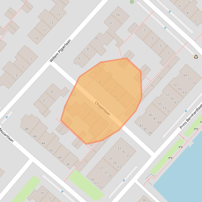 Kaart van postcodegebied 2264VS.
