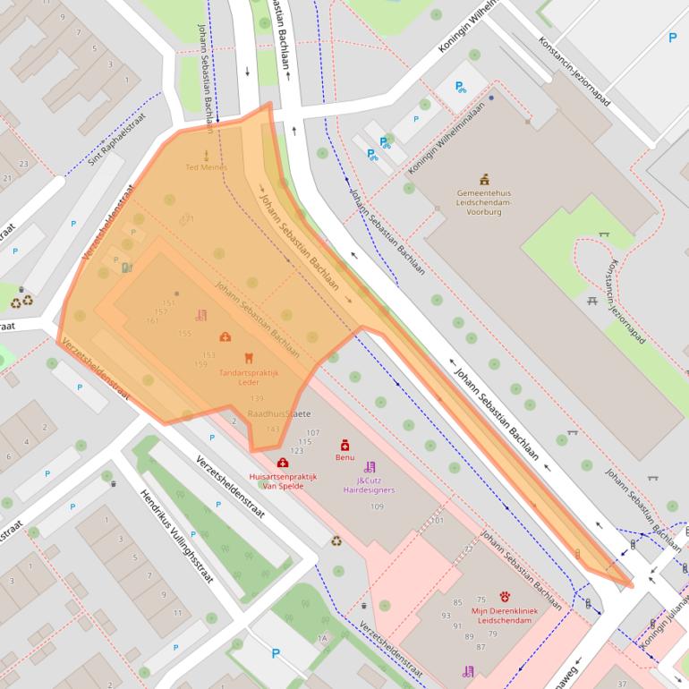 Kaart van postcodegebied 2264WD.
