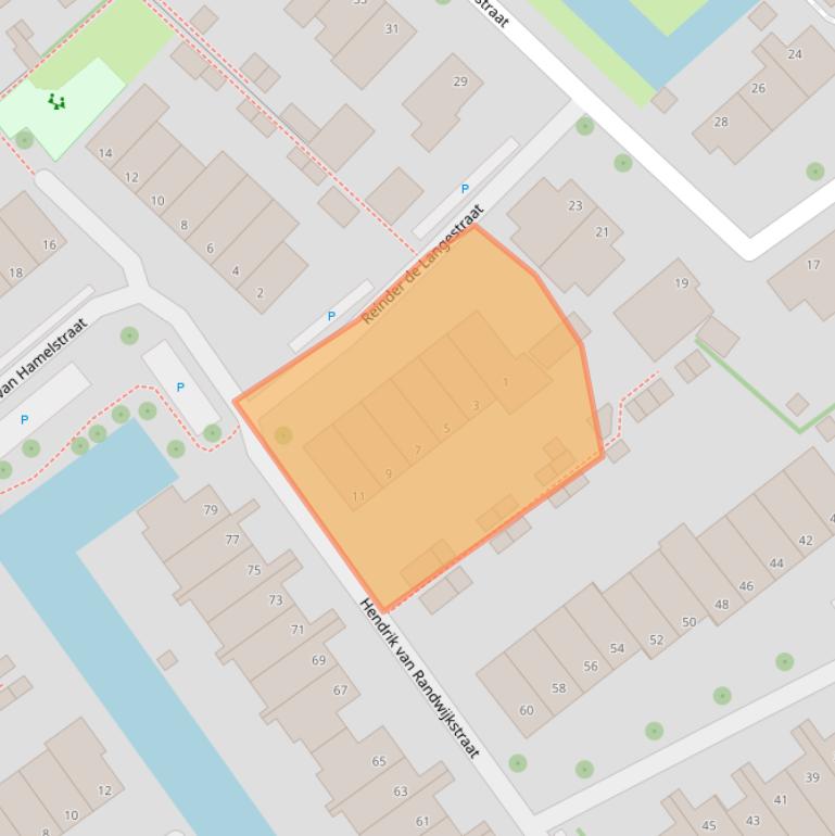 Kaart van postcodegebied 2264XJ.