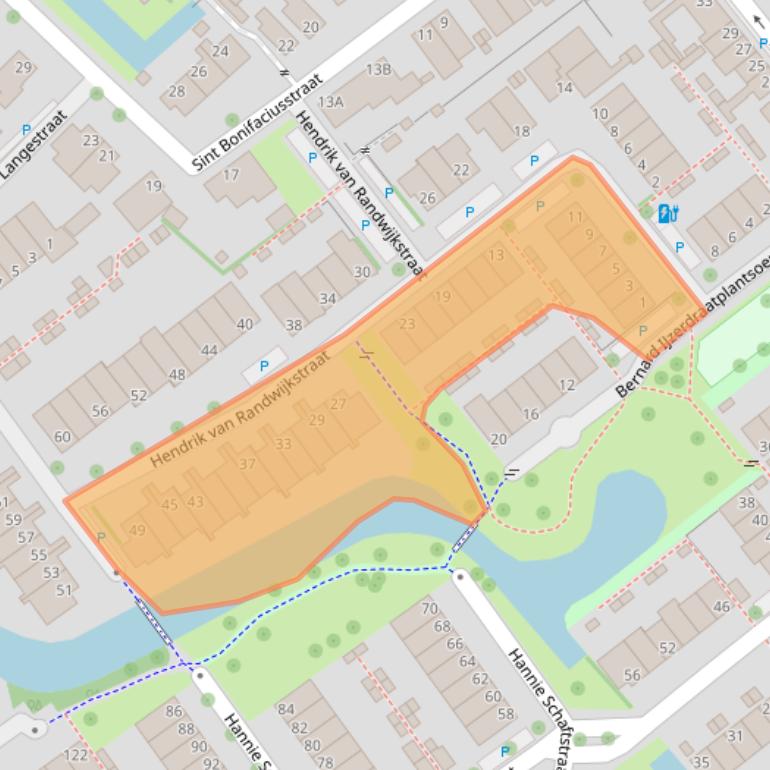 Kaart van postcodegebied 2264XL.