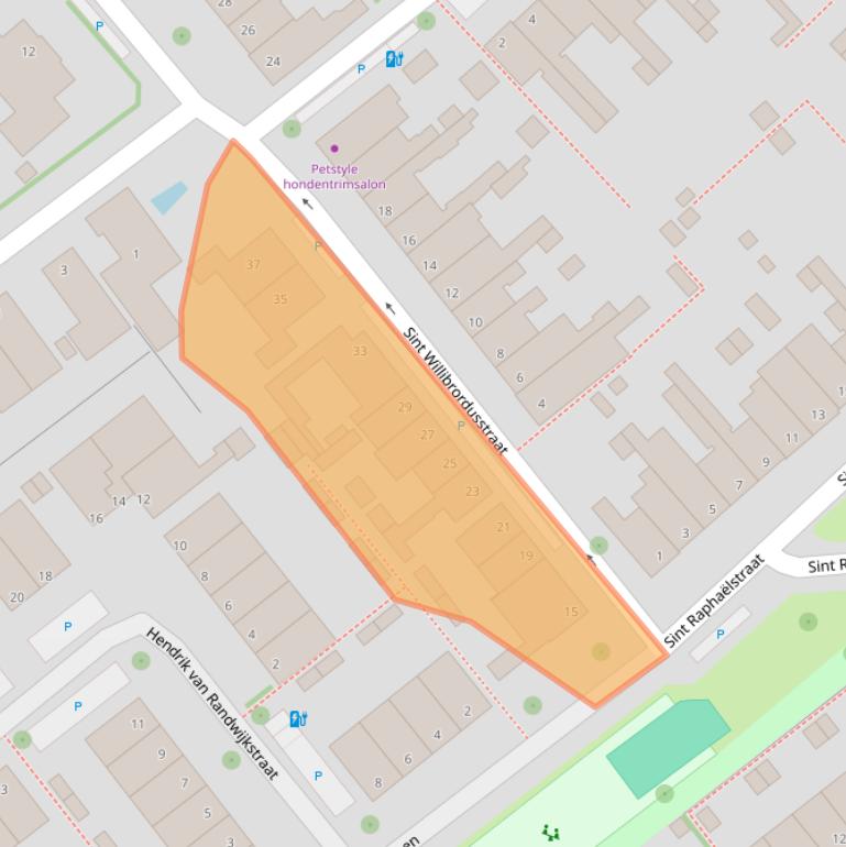 Kaart van postcodegebied 2264XR.