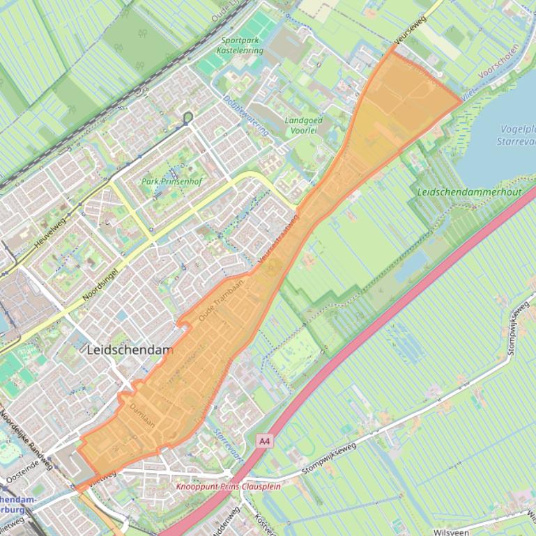 Kaartafbeelding, ingezoomd op postcodegebied 2265.