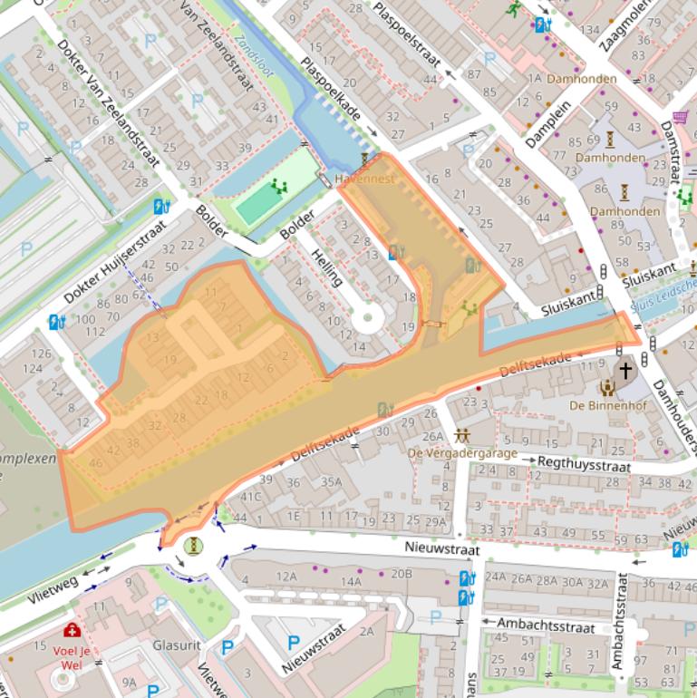 Kaart van postcodegebied 2265BJ.