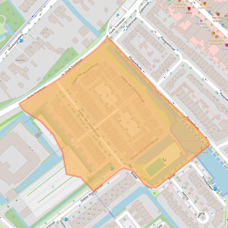 Kaart van postcodegebied 2265BT.