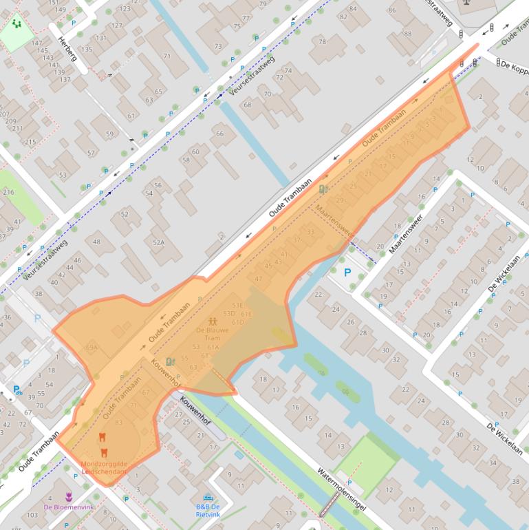 Kaart van postcodegebied 2265CA.