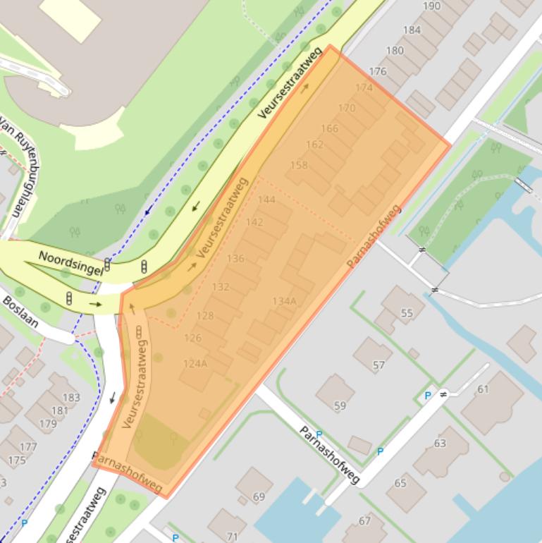 Kaart van postcodegebied 2265CH.