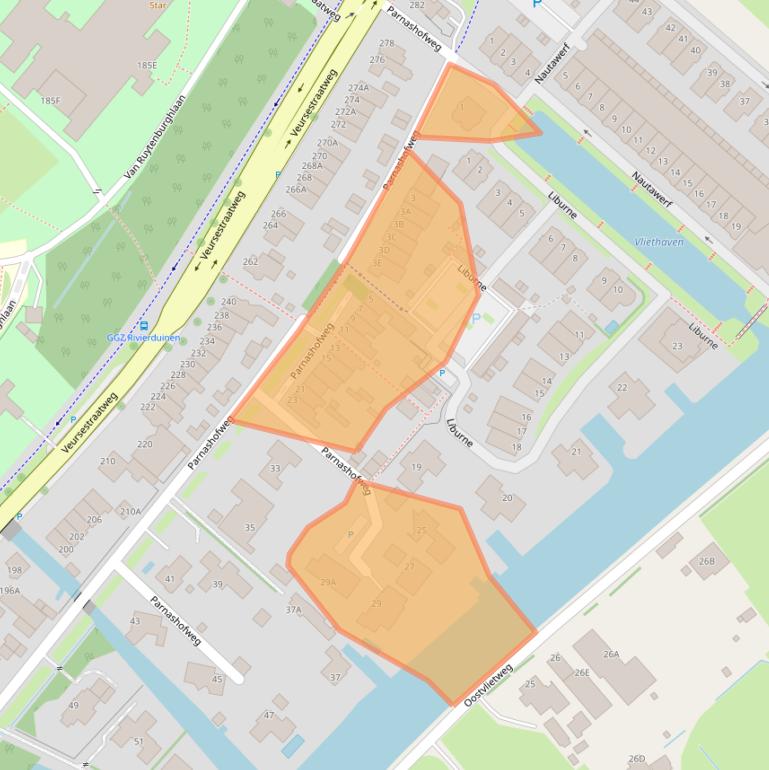 Kaart van postcodegebied 2265CN.