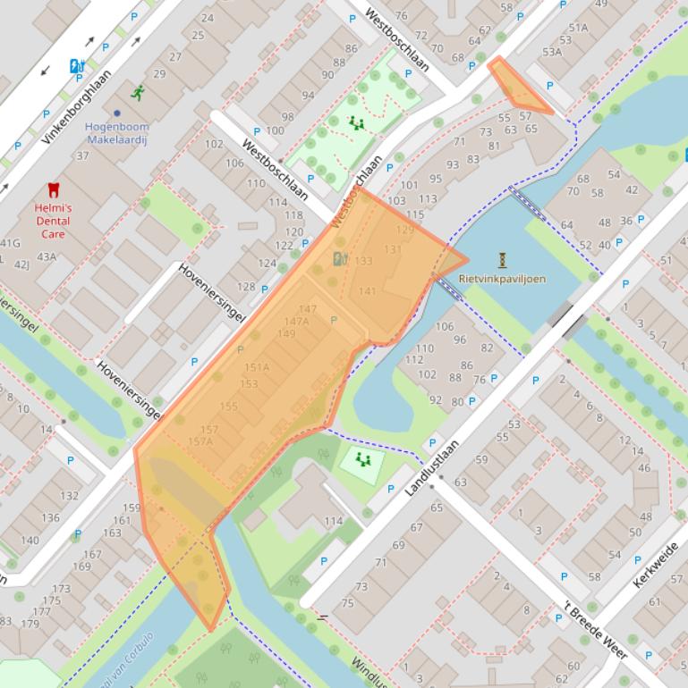 Kaart van postcodegebied 2265EN.