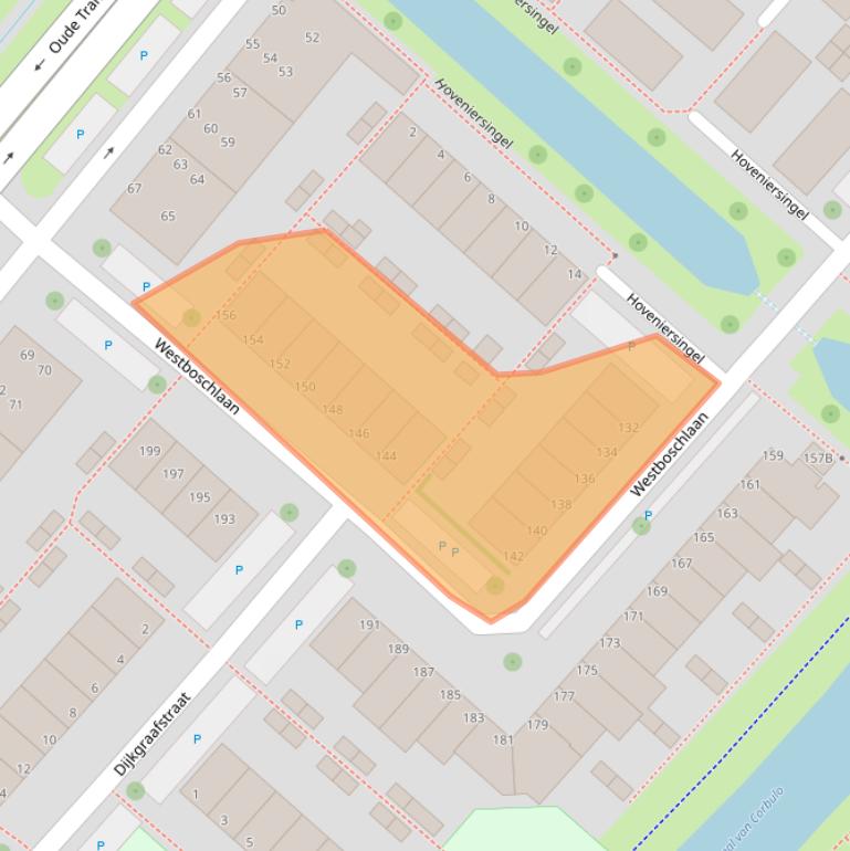 Kaart van postcodegebied 2265GB.