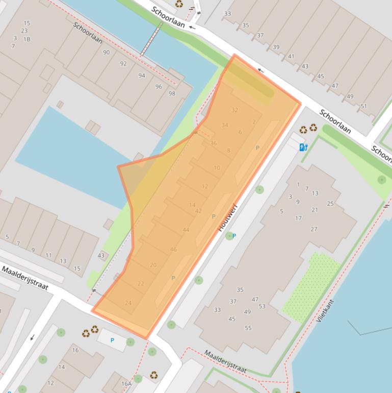 Kaart van postcodegebied 2265VG.