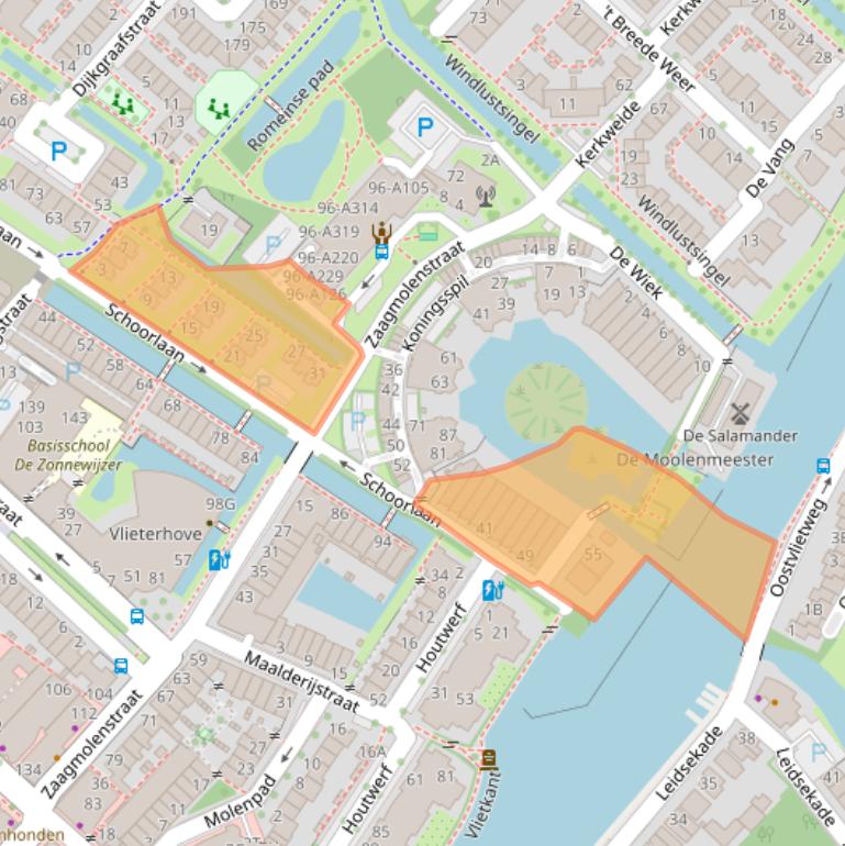 Kaart van postcodegebied 2265VS.
