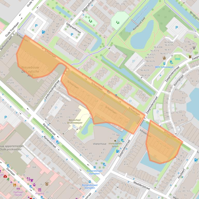 Kaart van postcodegebied 2265VT.