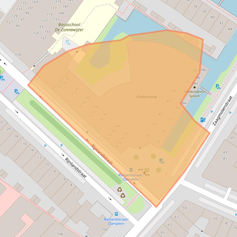 Kaart van postcodegebied 2265VW.
