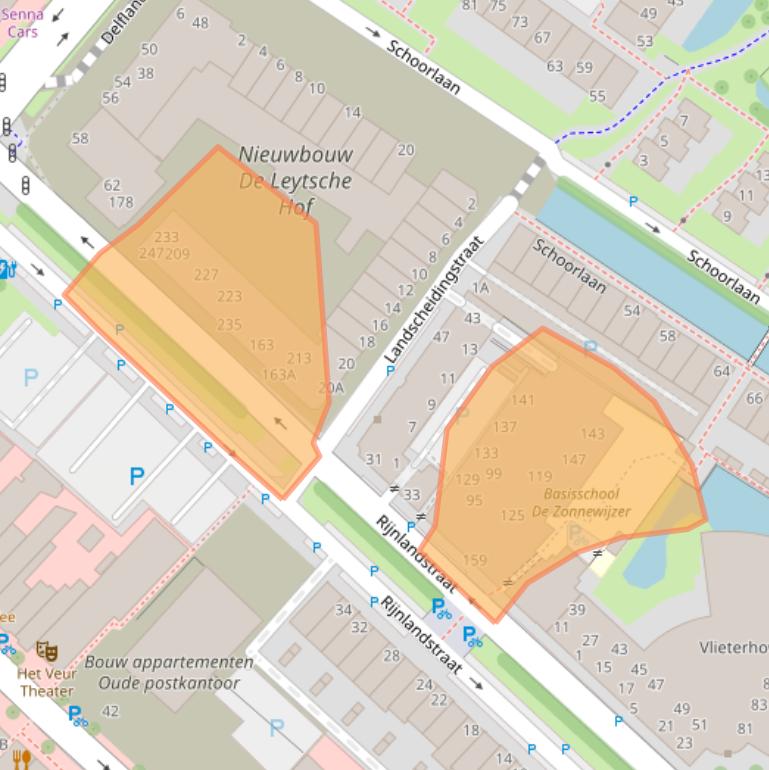 Kaart van postcodegebied 2265WB.