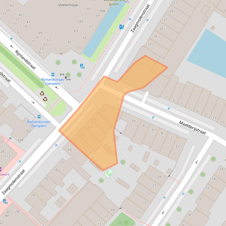 Kaart van postcodegebied 2265XG.