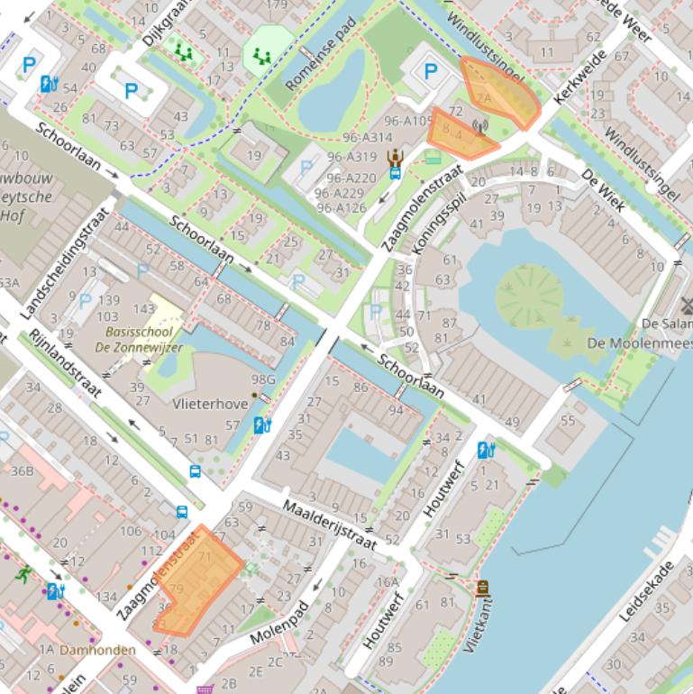 Kaart van postcodegebied 2265XH.