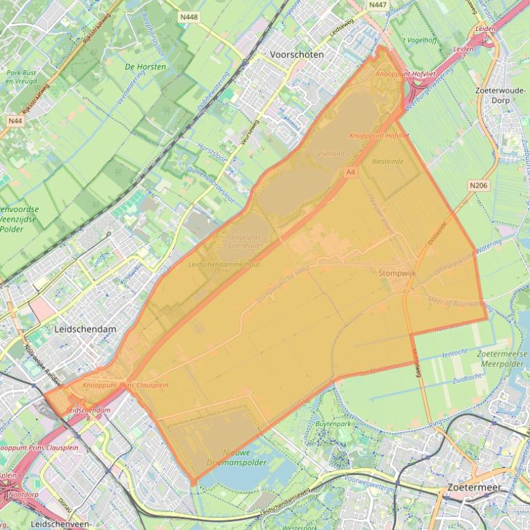 Kaart van postcodegebied 2266.