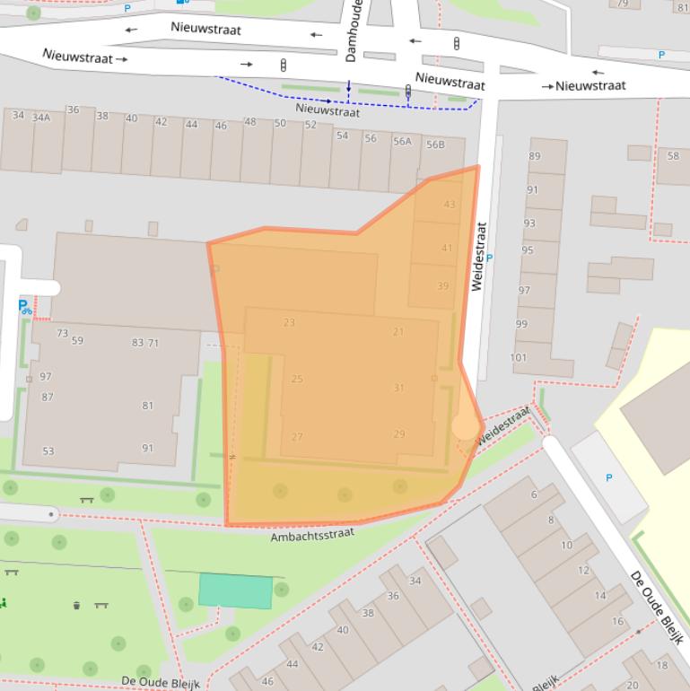 Kaart van postcodegebied 2266AL.