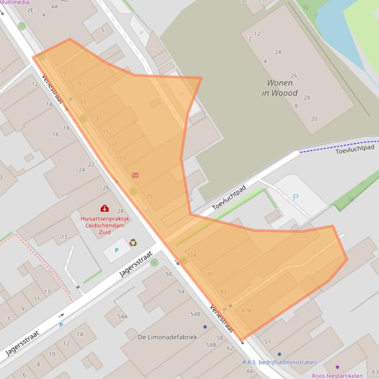 Kaart van postcodegebied 2266AW.