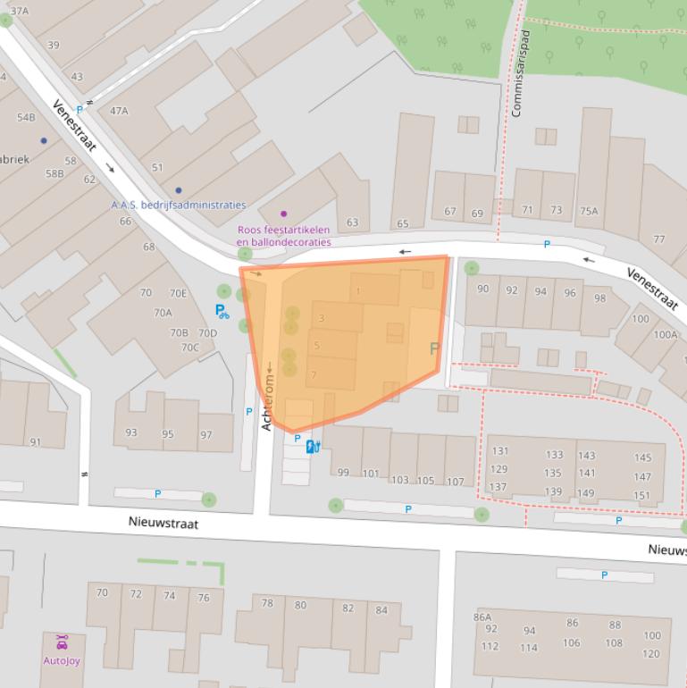 Kaart van postcodegebied 2266BE.