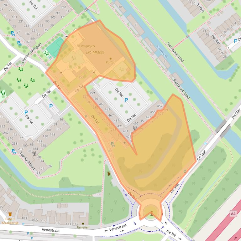 Kaart van postcodegebied 2266EE.