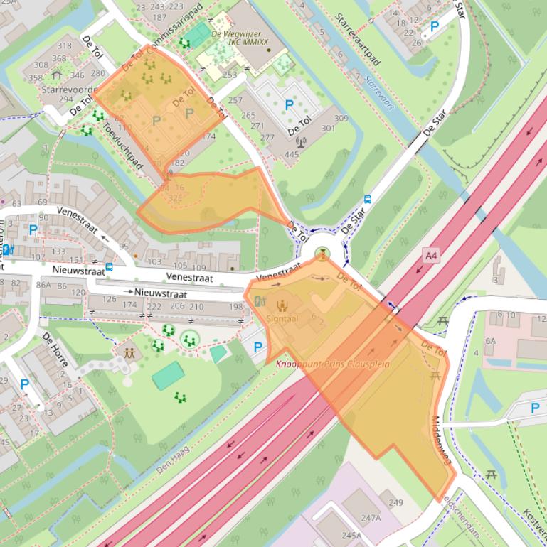 Kaart van postcodegebied 2266EK.