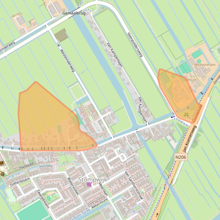 Kaart van postcodegebied 2266GV.