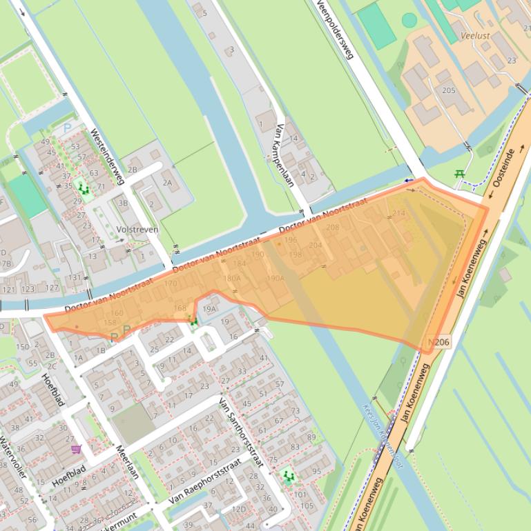 Kaart van postcodegebied 2266HC.