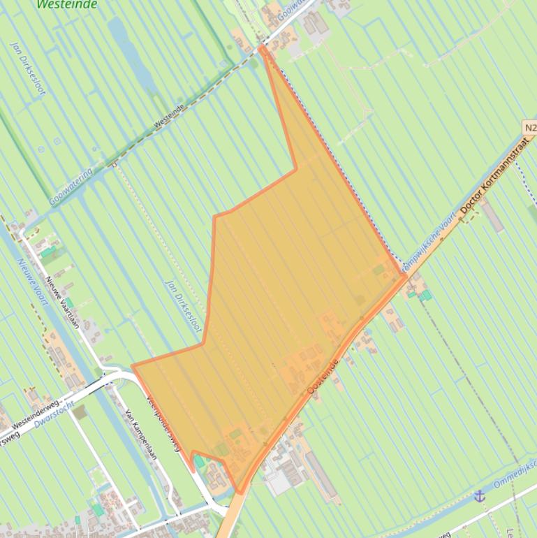 Kaart van postcodegebied 2266HJ.