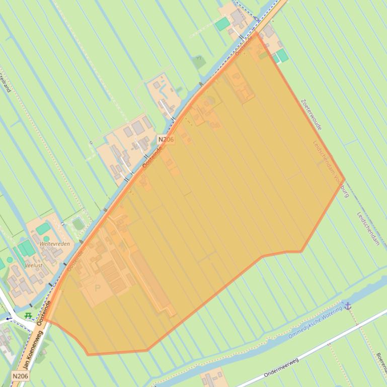 Kaart van postcodegebied 2266HK.