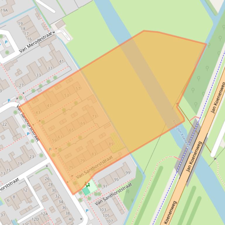 Kaart van postcodegebied 2266HR.