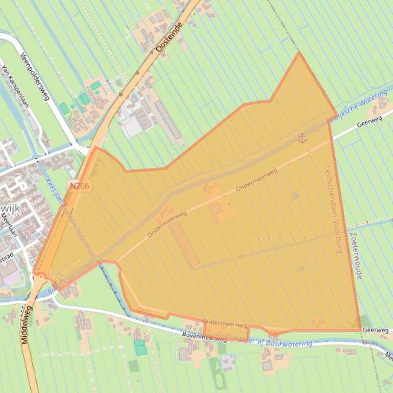 Kaart van postcodegebied 2266HZ.