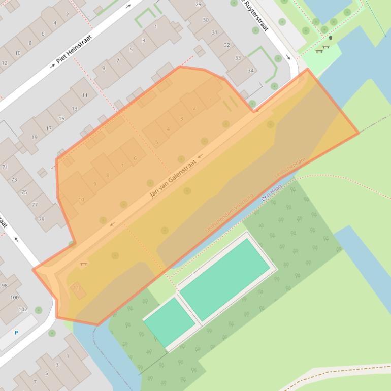Kaart van postcodegebied 2266KM.