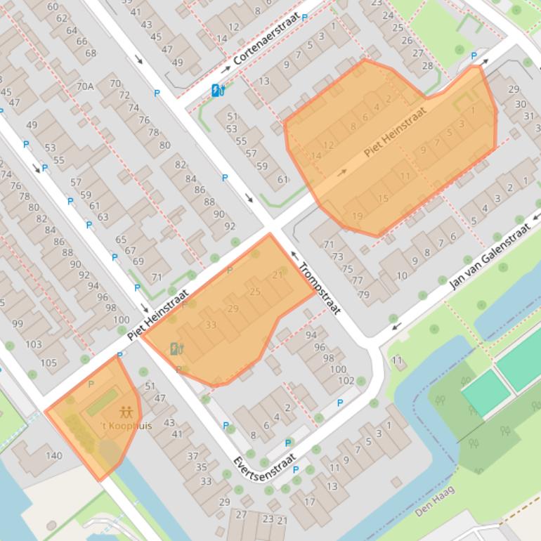 Kaart van postcodegebied 2266KN.