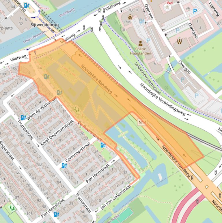 Kaart van postcodegebied 2266KT.