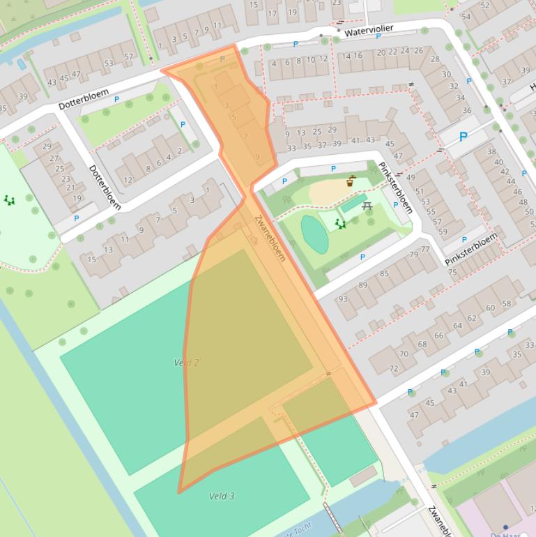 Kaart van postcodegebied 2266MB.