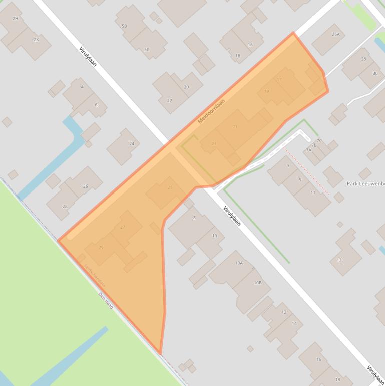 Kaart van postcodegebied 2267BB.